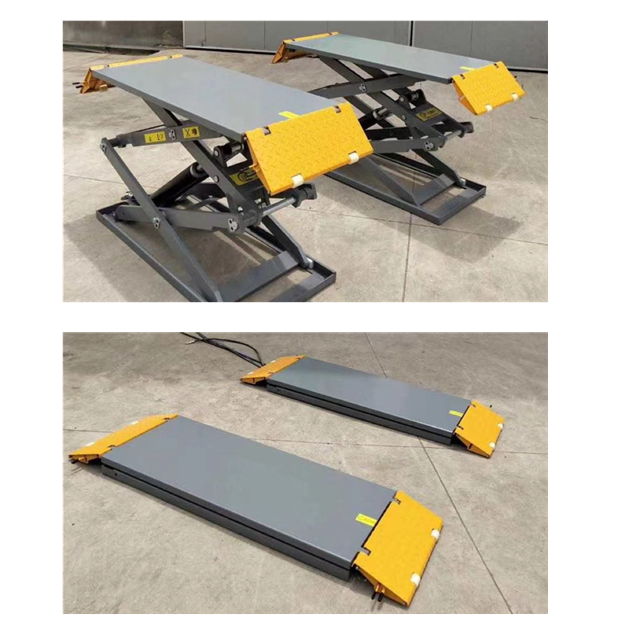 4000kg 1.8m scissor car lift with CE Ultra thin scissor car lift 4T Above ground scissor lift