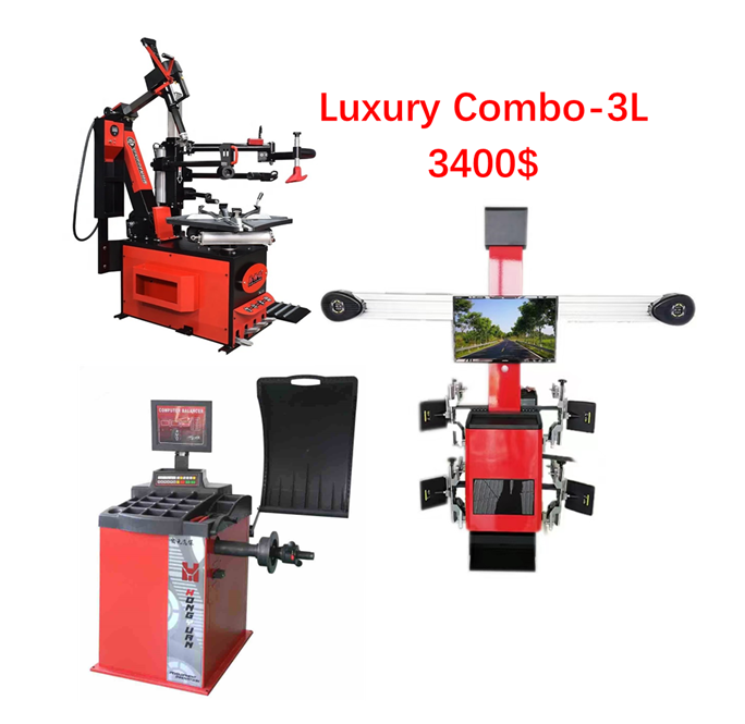 Luxury Car Tyre changer Wheel Balancer & 3D Wheel alignment Machine Workshop Fully Auto tire changing machine