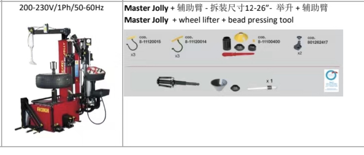 Italy Corghi Tyre changer Machine Artiglio Master JOLLY tire changer