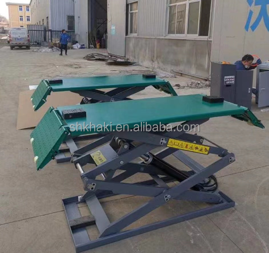 4000kg 1.8m scissor car lift with CE Ultra thin scissor car lift 4T Above ground scissor lift