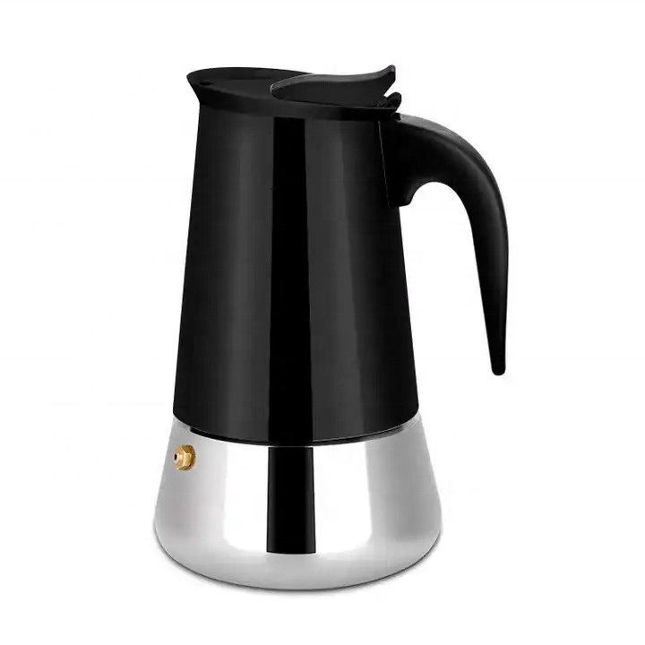 4Cup 6Cup 9Cup Portable Stovetop Italian Espresso Coffee Maker, Stainless Steel Moka Pot Matte Black, Electric Mocha coffee pot