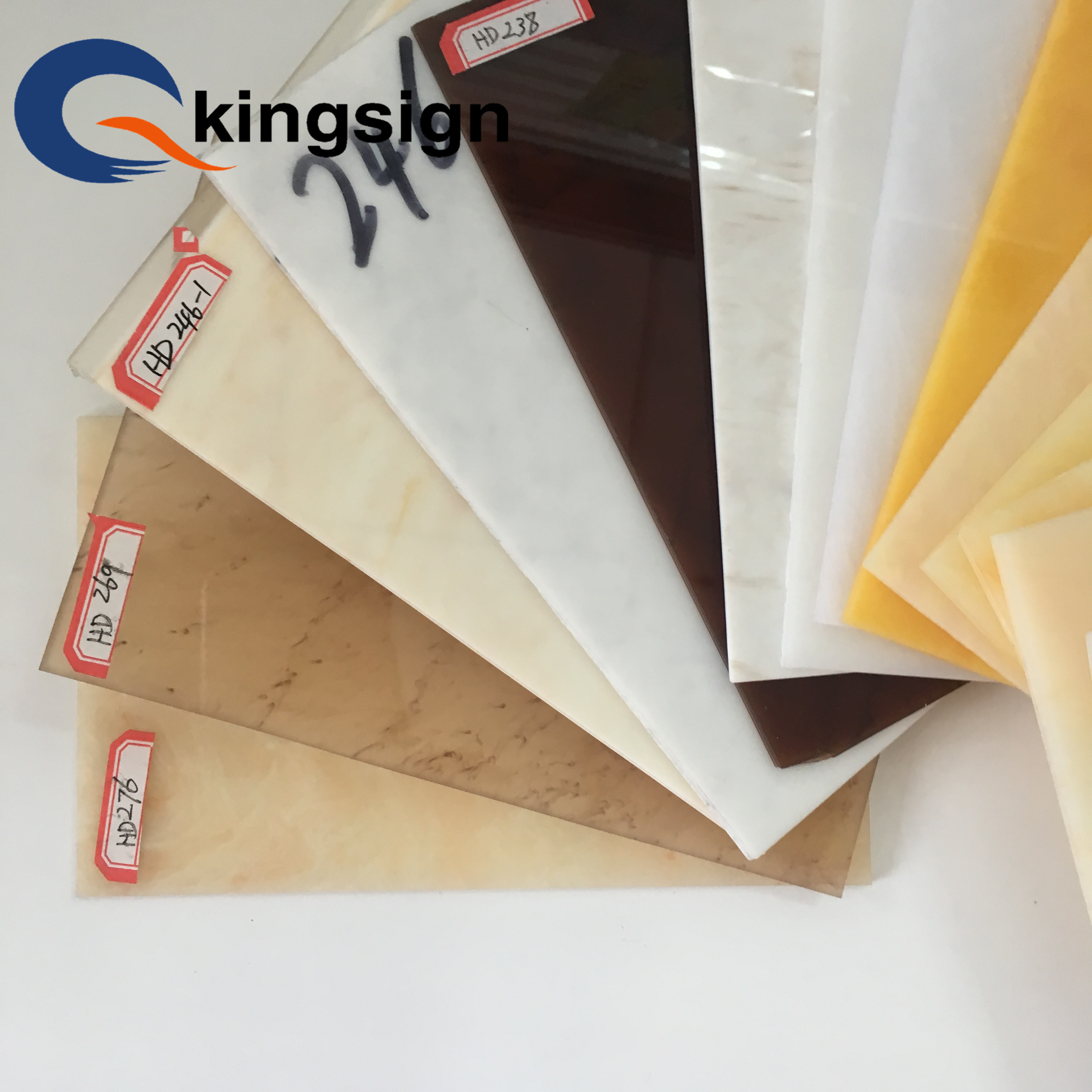 Kingsign manufacture 2.5-15mm cast marble acrylic sheet patterned