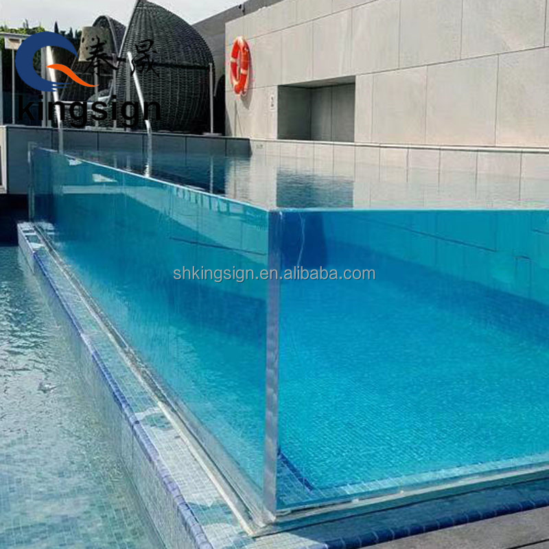 Clear acrylic sheet for  pool glass swimming pools in plexiglass panel acryl outdoor wall swim