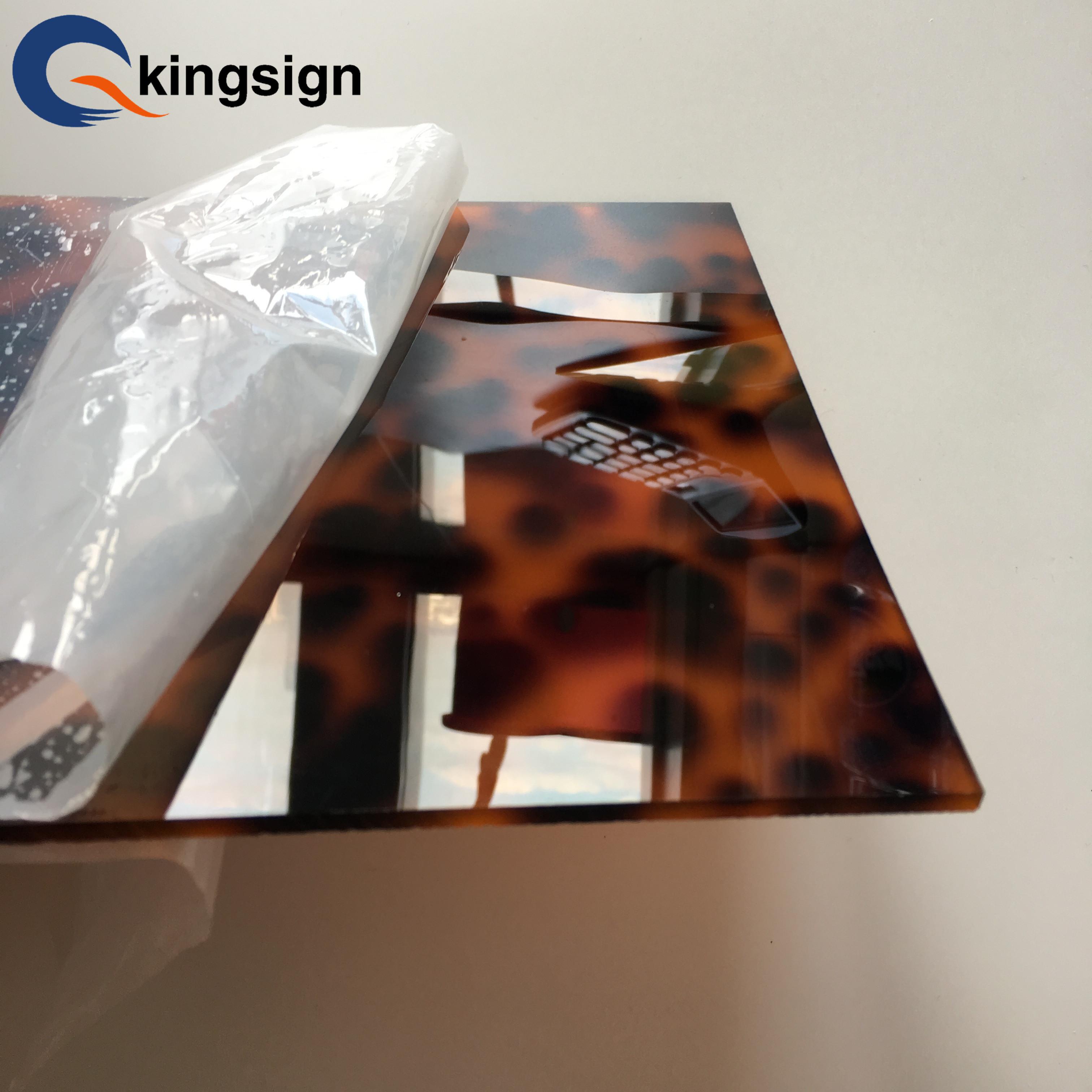 Laser cutting  Leopard Print Tortoise shell cast acrylic sheet for wall