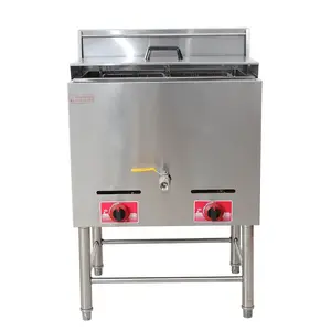 High quality Cooking Stand Gas Deep Fryer 2 Tanks Vertical Commercial Deep Fryers Double Baskets Chicken Chips Fried Machine