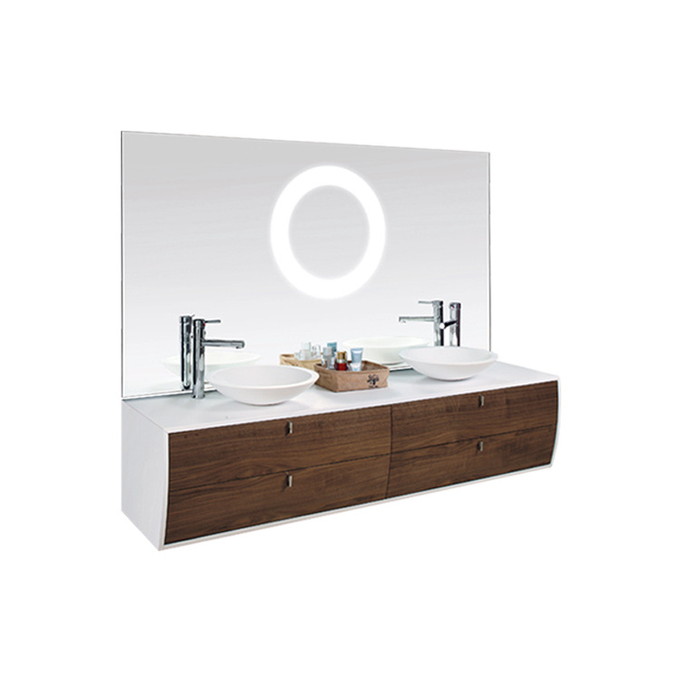 72 Inch Modern Floating Vanity Top Double Vessel Sink Vanity With Makeup Area