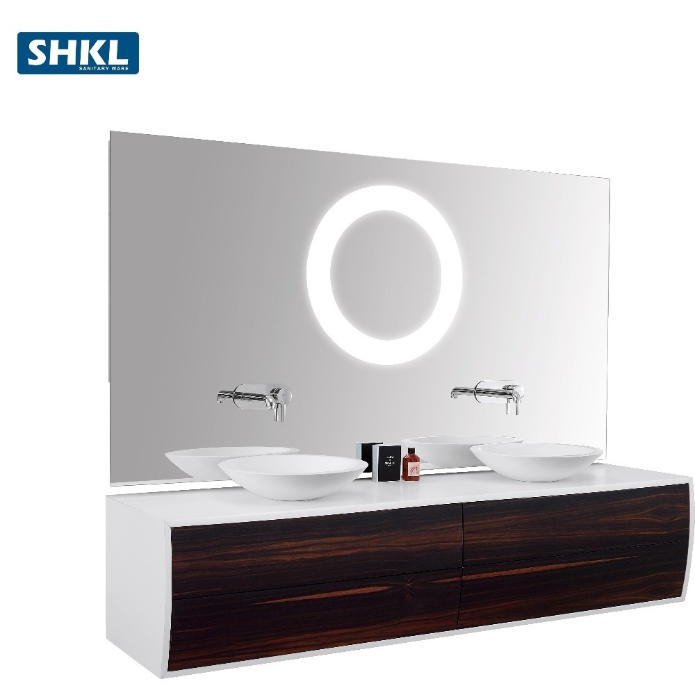 72 Inch Modern Floating Vanity Top Double Vessel Sink Vanity With Makeup Area