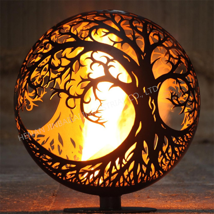 Garden Outdoor Metal Sphere World Map Globe Fire Pits For Sale