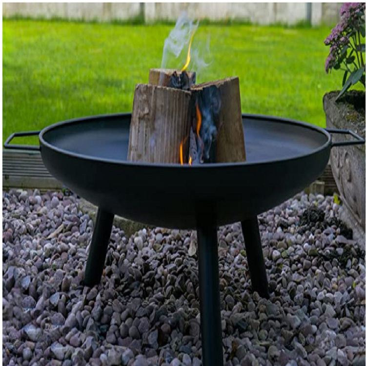 Corten Steel Outdoor Gas Fire Pit Round 30 Inch Fire Bowl