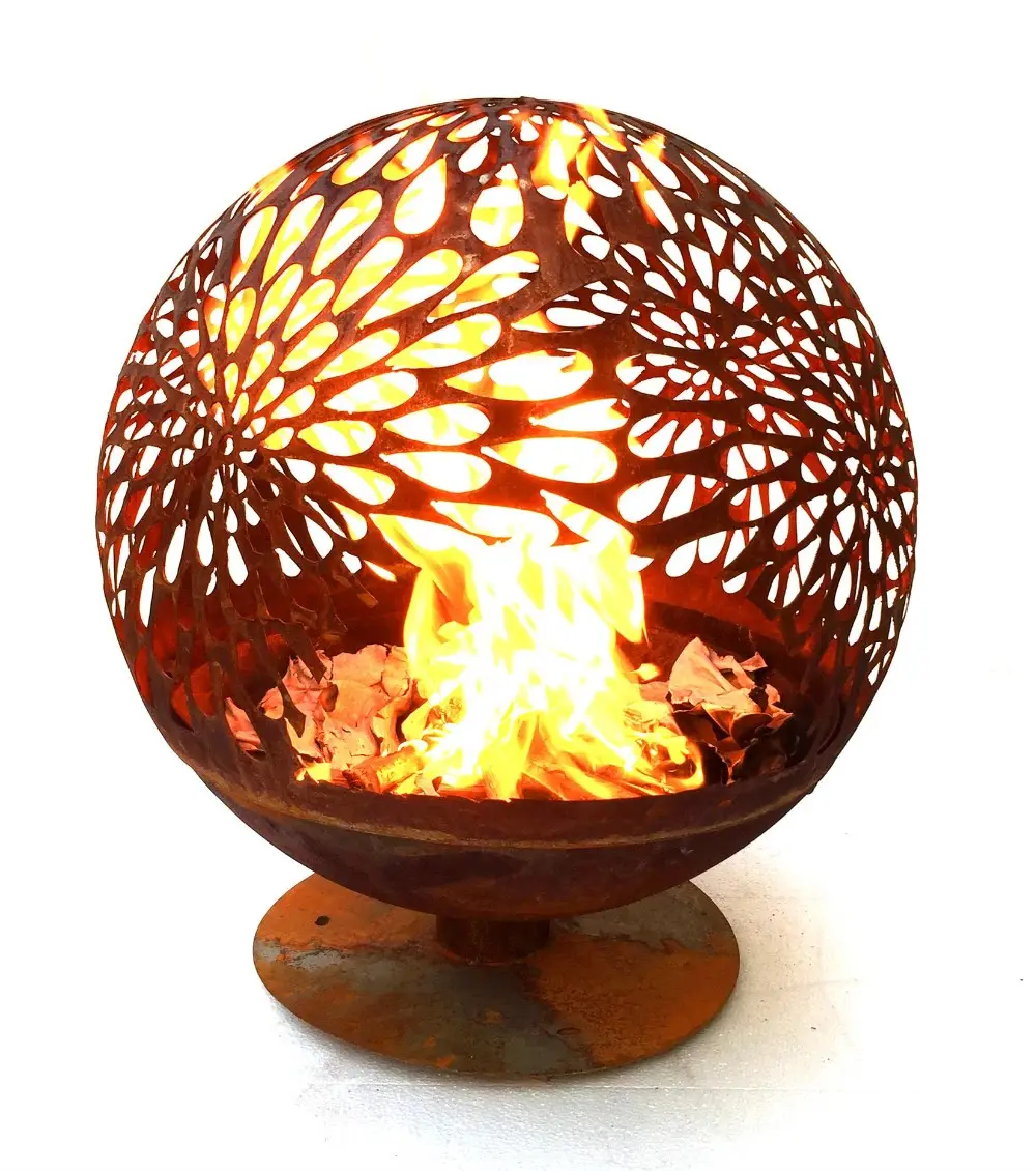 Garden Outdoor Metal Sphere World Map Globe Fire Pits For Sale