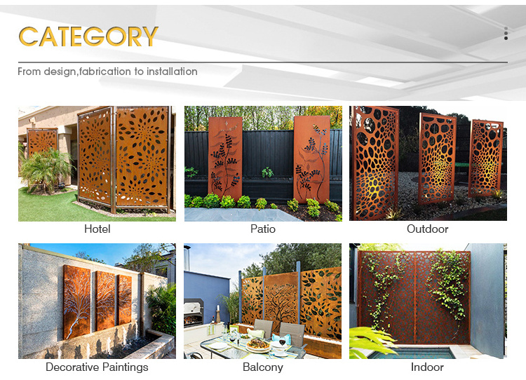 New Design Laser Cut Steel Decorative Garden Fence Panels Privacy Screen