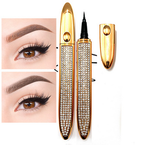 2 In 1 Self Adhesive Eyelashes Eyeliner Pencil Long Lasting No Glue Non Magnetic Quick Drying Eyelashes Sticking Eye Liner Pen