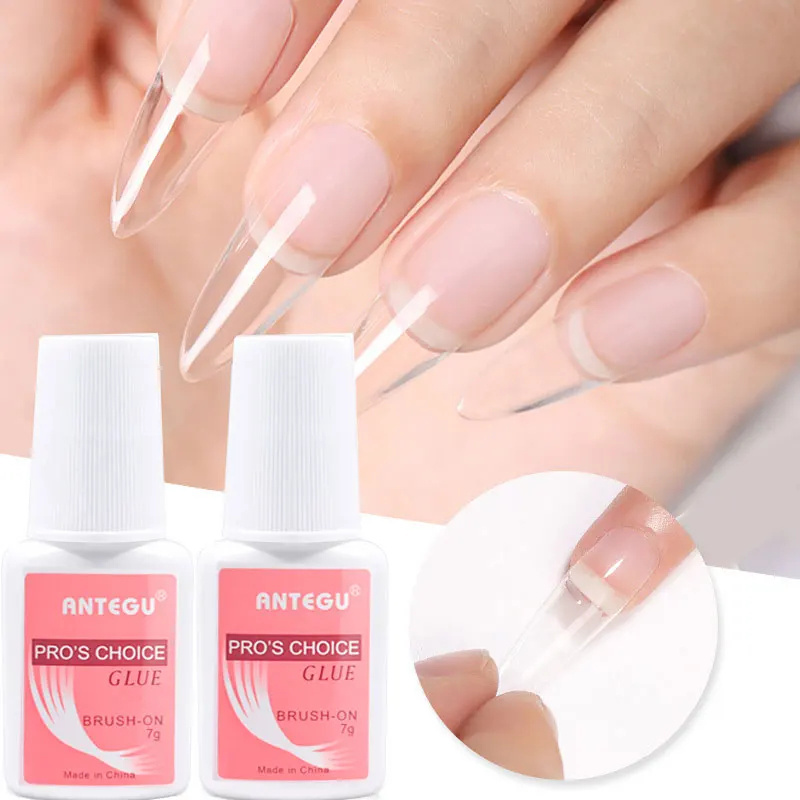 Nail Glue Custom logo Wholesale Brush on Nail Glue 7g for Nail Tips Professional Fast Drying Bond Glue Accept Private Label