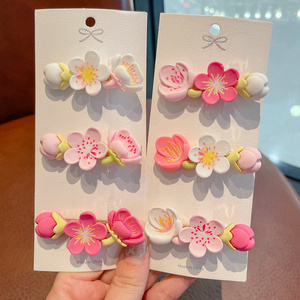 Flower sweet gentle hairpin women wholesale Korean new duck beak clip a word clip side fancy duck bill hair clips for kids girls