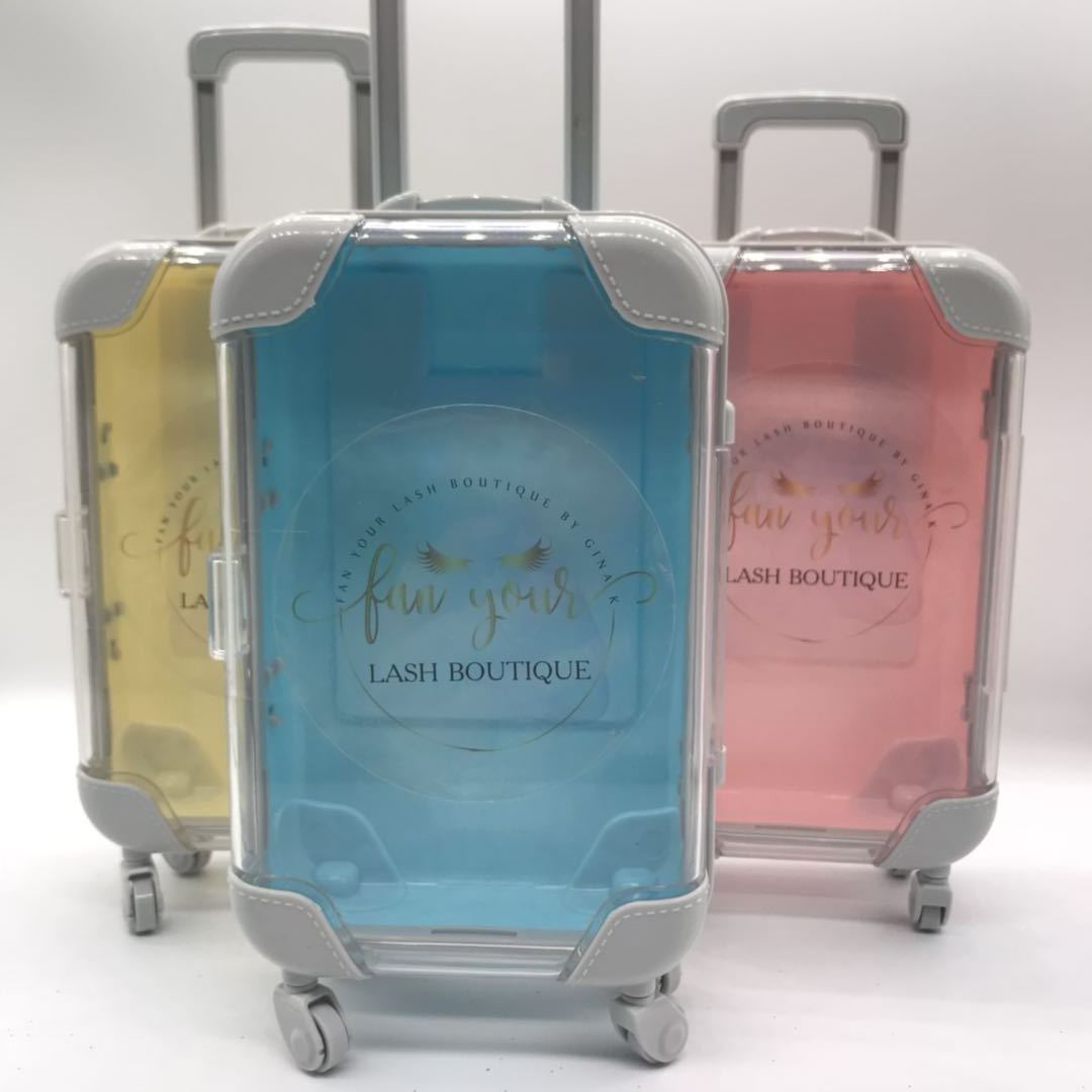 Factory wholesale New style Empty Plastic packing box high quality storage box mini box packaging 3D eyelash mini suitcase