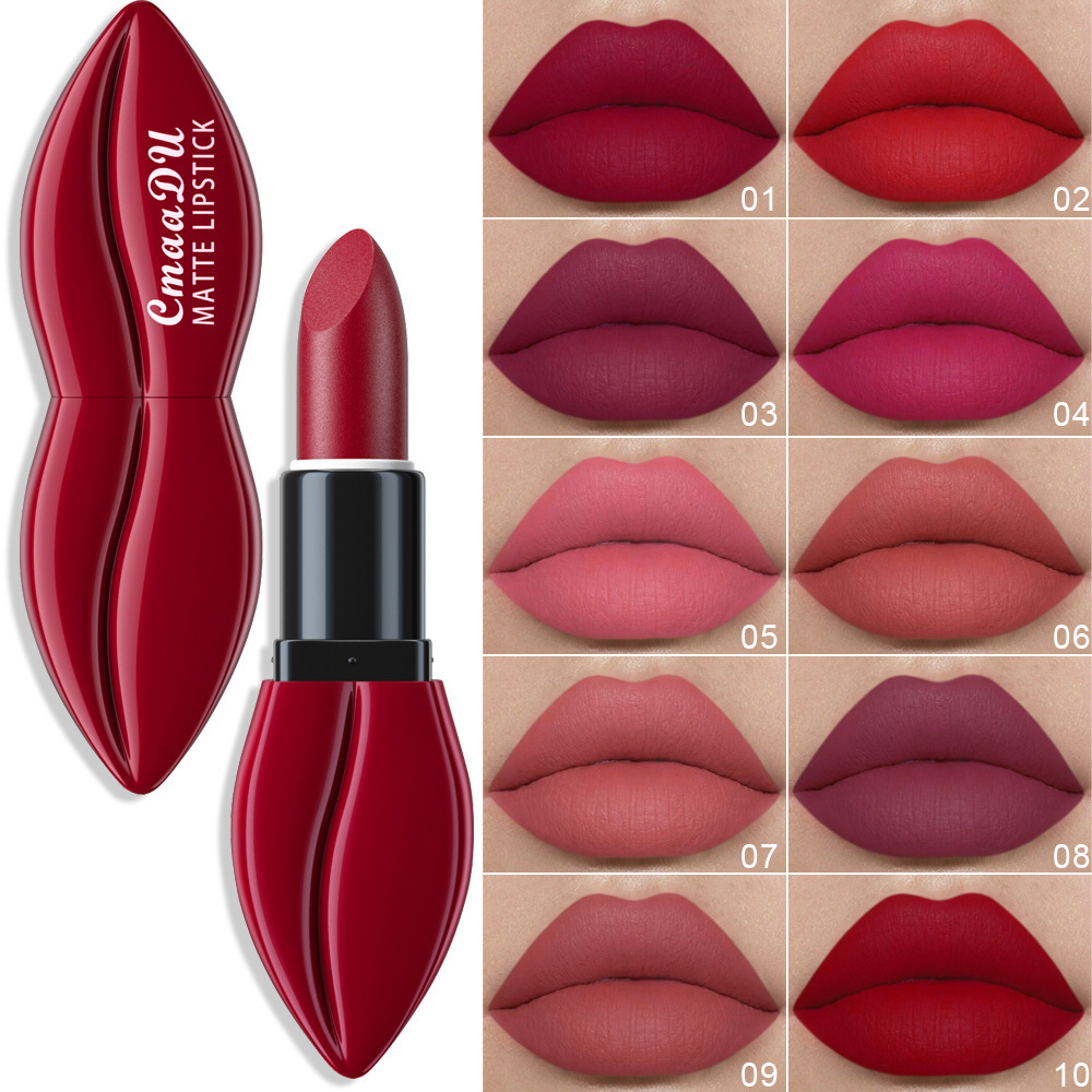 HANDAIYAN Matte Lipstick Easy To use 10 Colors Makeup Matte Velvet Lip Stick Lips Cosmetics Make Up