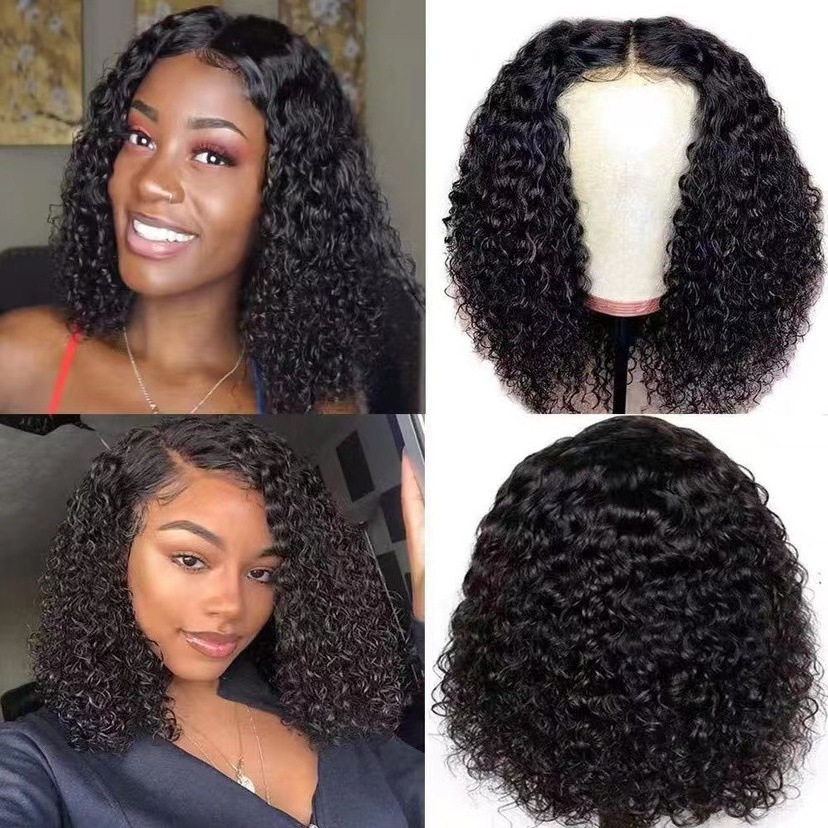 Cheap Price high quality Short Kinky Curly synthetic hair closure African synthetic hair extension premium synthetic hair