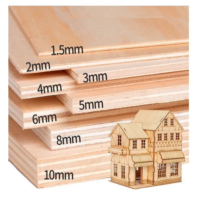 1mm 2mm 3mm 4mm 5mm 6mm 7mm High Quality Basswood Plywood Sheets for Laser Cutting