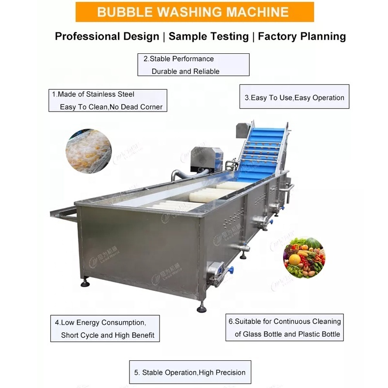 Leadworld Fruit Vegetable Cleaning Line Pineapple Orange Mango Garlic Apple washer Tomato Potatoes Washing Machine