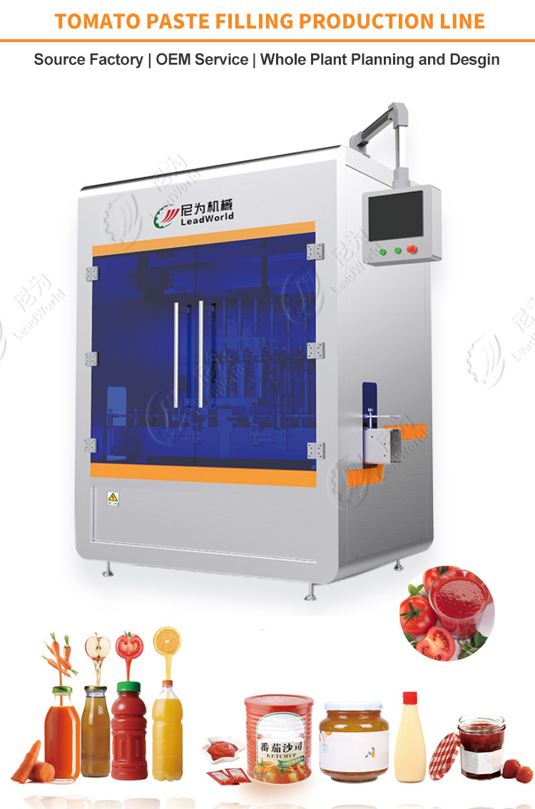 Leadworld Automatic bottle filling and sealing and packing ketchup and mayonnaise machine