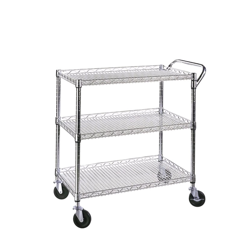 ESD stainless steel/chrome/metal Wire Shelf/rack/Trolley With Wire Shelf