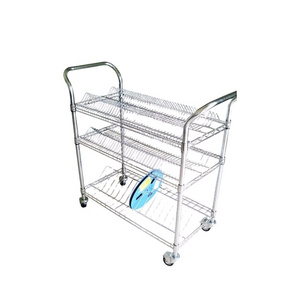 ESD stainless steel/chrome/metal Wire Shelf/rack/Trolley With Wire Shelf