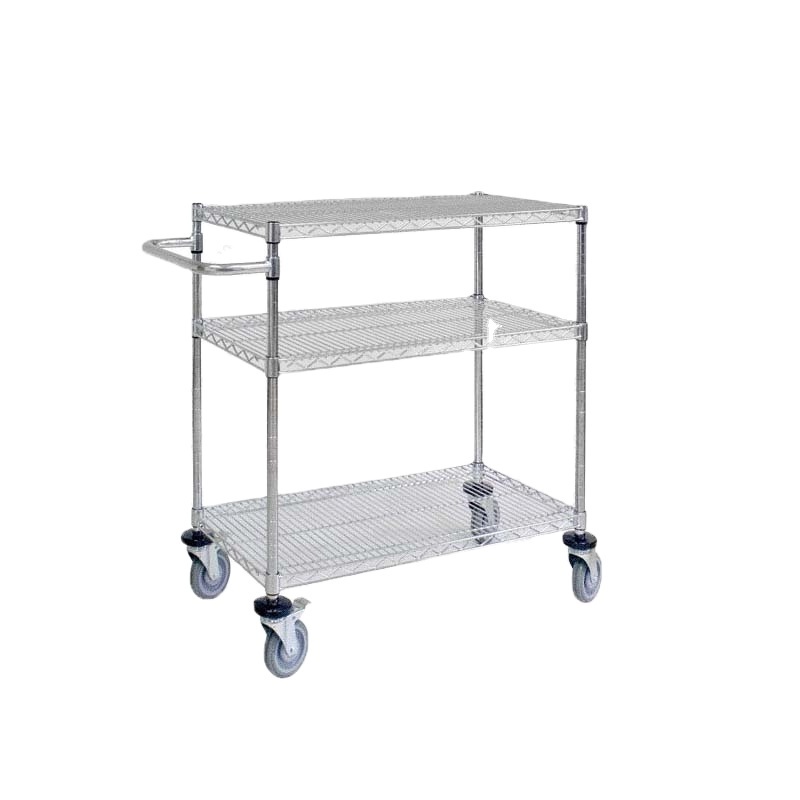 ESD stainless steel/chrome/metal Wire Shelf/rack/Trolley With Wire Shelf