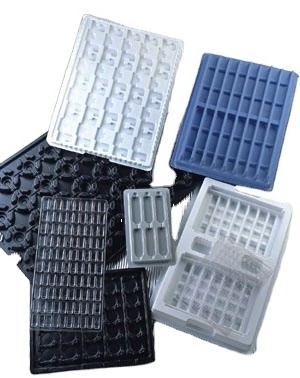 LEENOL Custom Conductive Biodegradable Blister Packaging Esd Plastic Tray Cpu Plastic Clamshell Tray Case