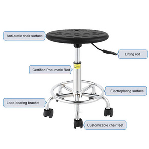 Leenol Laboratory Furniture Office Metal Adjustable Stool Lab Esd Chair Cushion Anti-static Chair