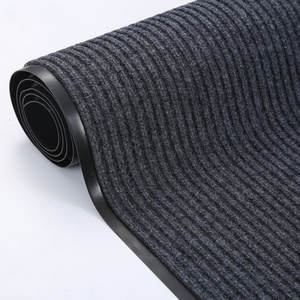 Double Stripe Polyester Carpet Flooring Carpet Door Mat with PVC Backing for Interior and Door Application