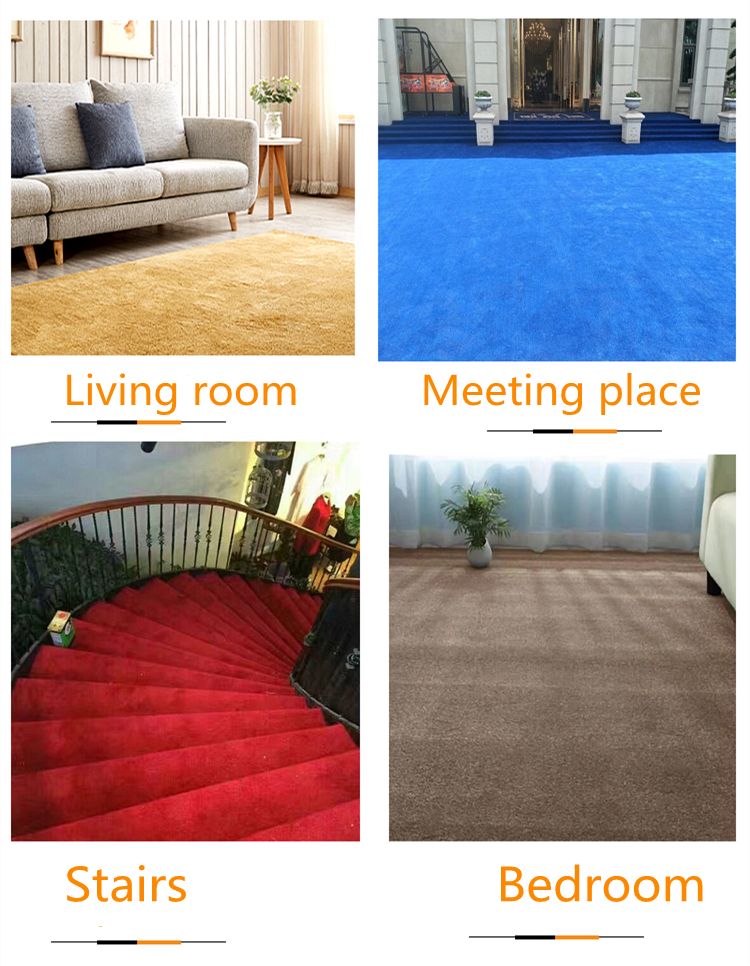 Modern Nordic Online Broadloom Plush Carpet Large Floor Bedroom Bedside Shaggy Carpet Hotel Gym Meeting Room Non-slip Carpet