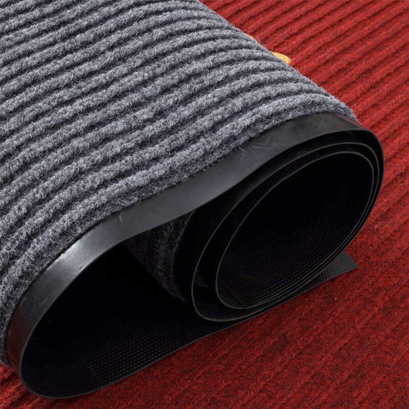 Double Stripe Polyester Carpet Flooring Carpet Door Mat with PVC Backing for Interior and Door Application