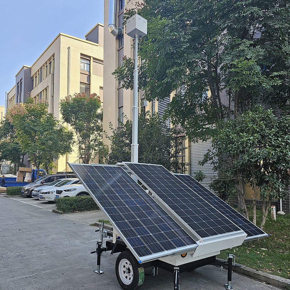 CCTV camera mobile solar lighting tower