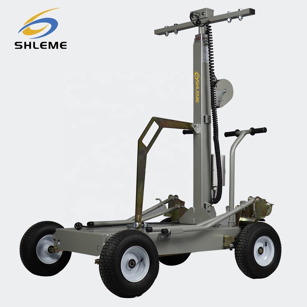 100W*4 Hand-Operated Lifting Telescopic LED Floodlight Trolley Mobile Light Tower