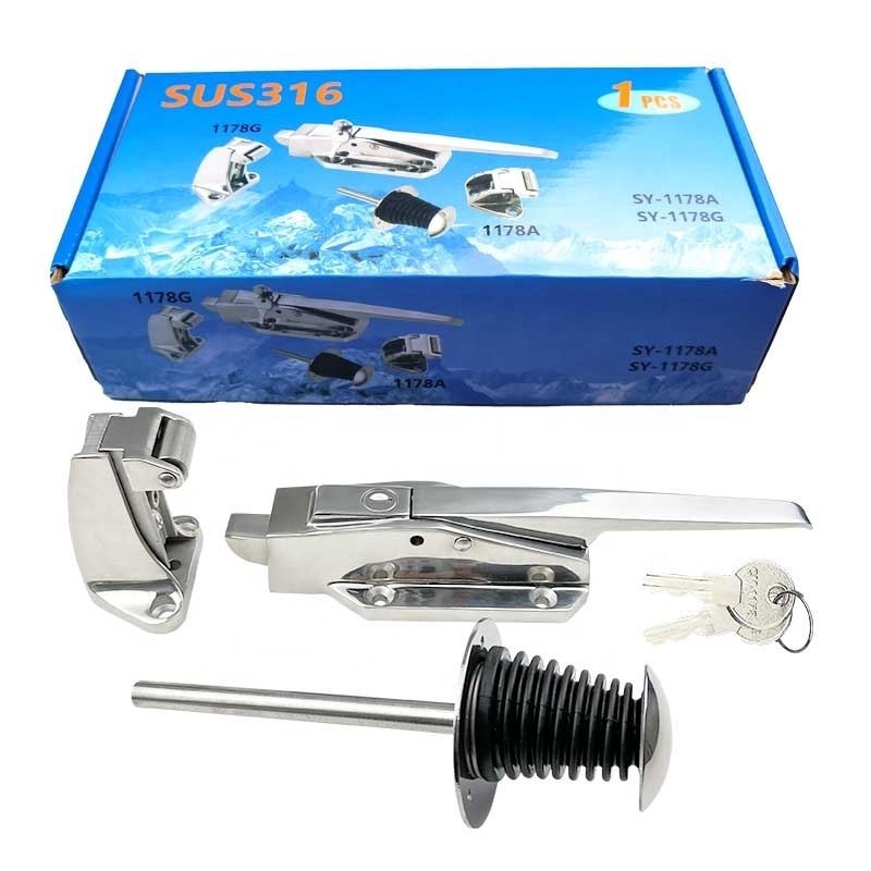 SUS316 1178 Cam-lift Safety Latch with Inside Release Handle Lock Cold room Door Lock Latch