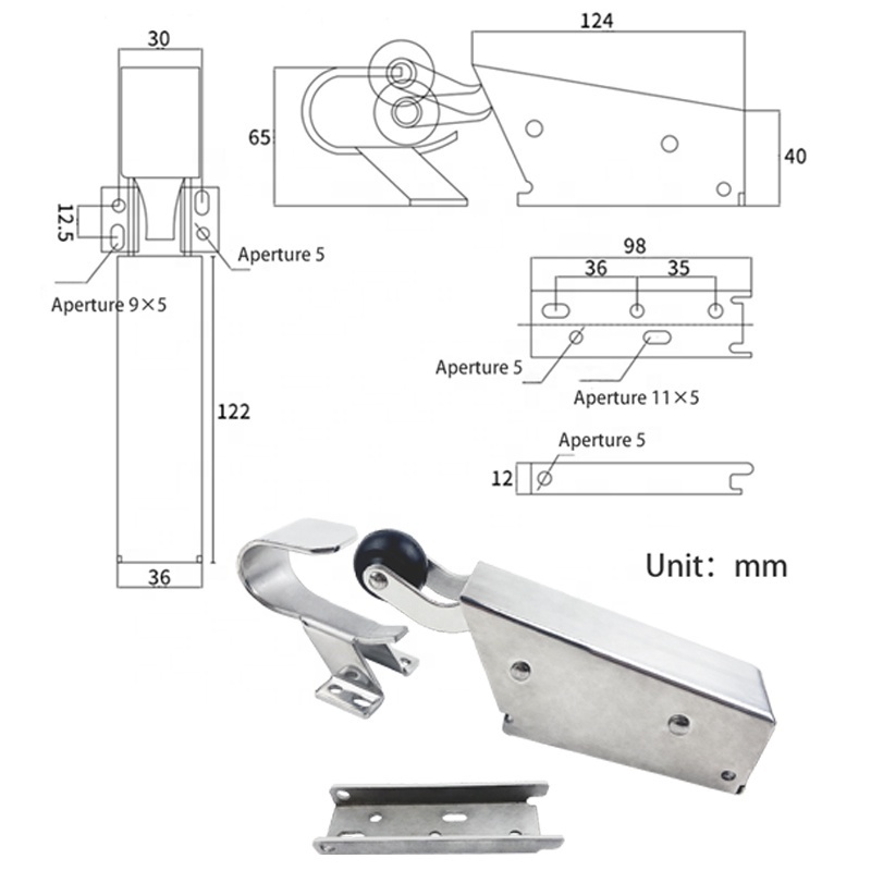 1232 Stainless Steel Automatic Spring Action Door Closer Cold Room Door Closer