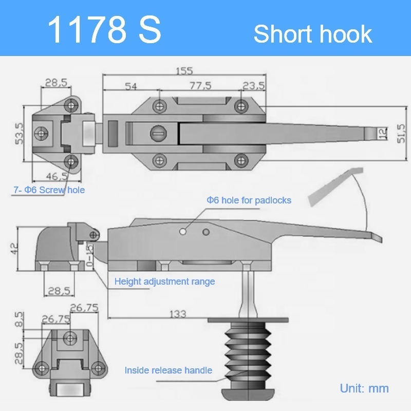 1178 1460 Restaurants Hotels Food Shops Freezer Refrigerator Oven Cold Storage Door Handle Latch Lock