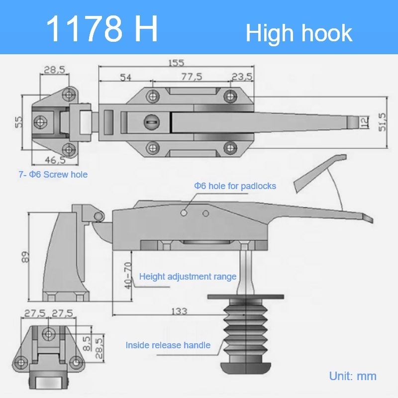 1178 1460 Restaurants Hotels Food Shops Freezer Refrigerator Oven Cold Storage Door Handle Latch Lock