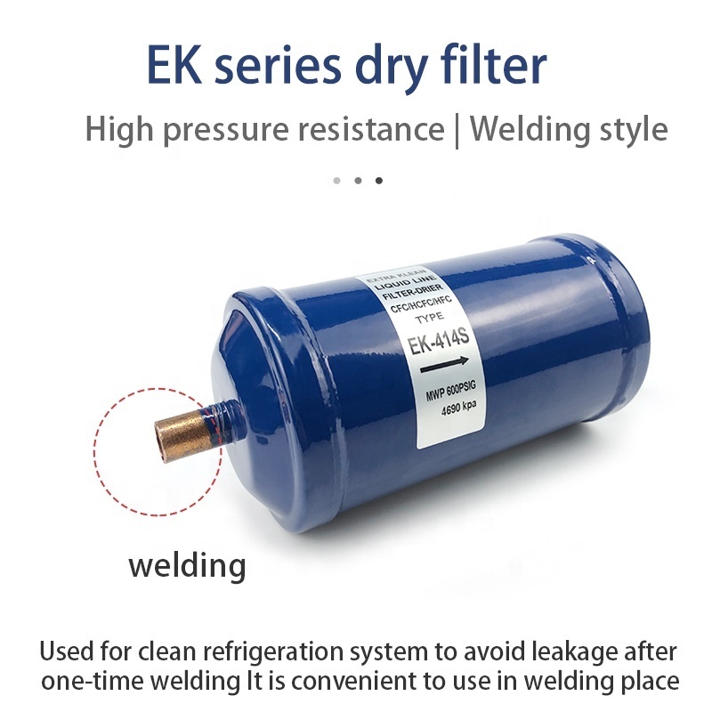 EK Series SAE/ODF Refrigeration Spare Parts Drying Refrigerant Filtration Liquid Line Filter Drier for Condensing Unit