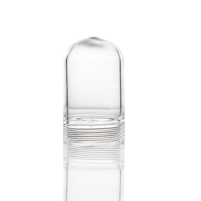 Lampworking Clear Glass Lamp Shade Borosilicate Glass Small Tube Dome Light Cover with Internal Thread