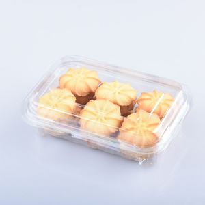 Factory Supply Durable Disposable Clear Plastic Cookie Container Box Pastry Cookie Packaging With Lids