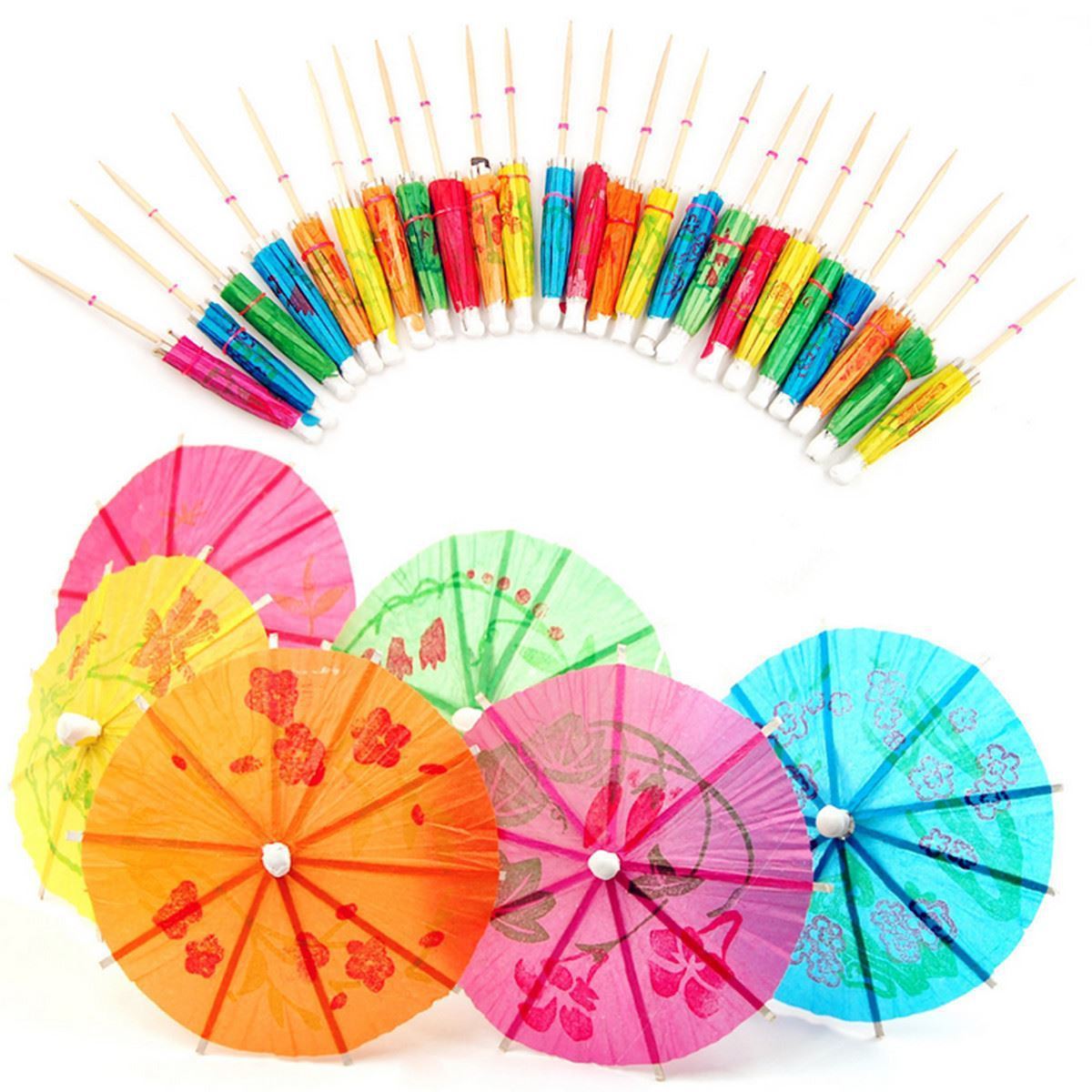 Food grade custom mini sticker bar decoration picks cocktail umbrellas for drink and party