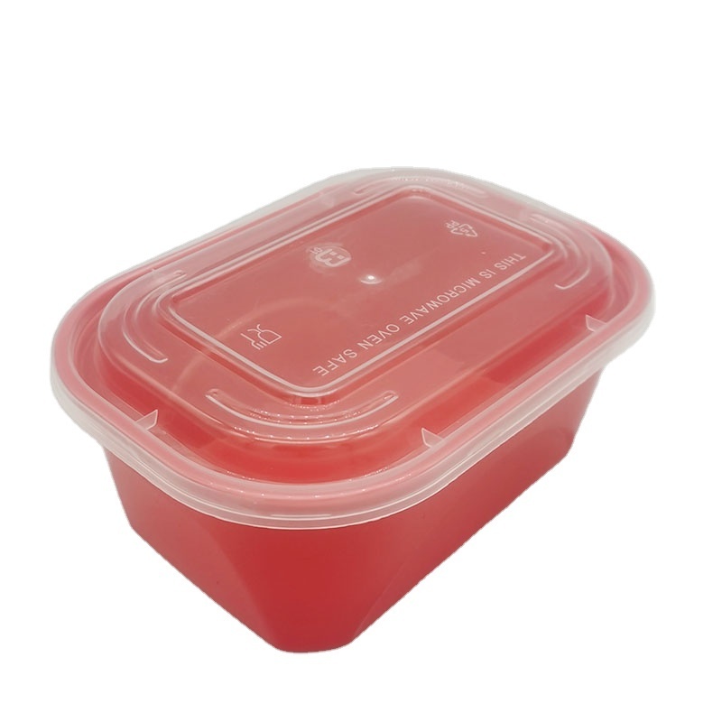 500ml 1000ml Packing Use microwavable frozen PP Disposable Custom Plastic Rectangular Food Storage Container with Lid