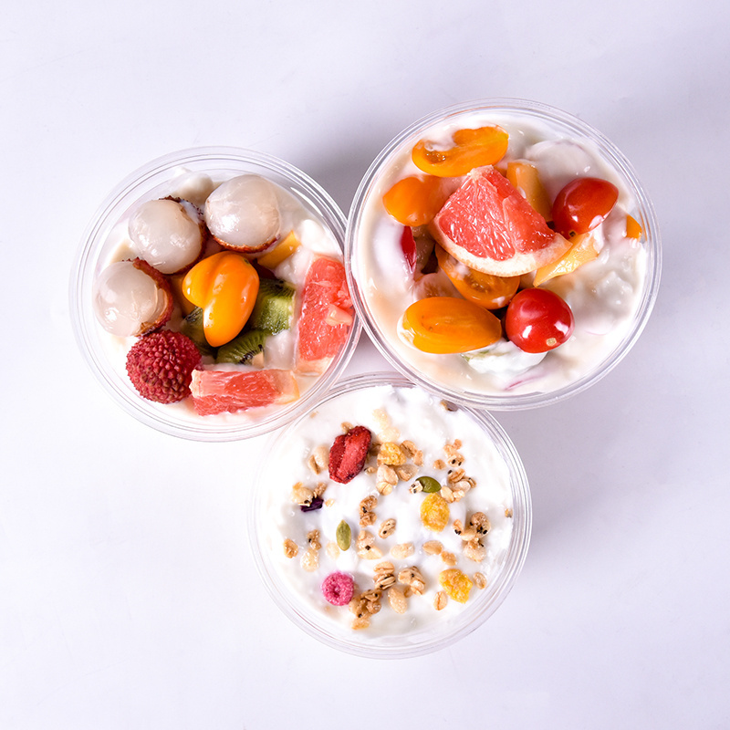 Custom Logo Printed 16 20 24 32 Oz Disposable Deli Container for Food Clear Plastic Packing PP PET Dessert Deli Cup with Lids