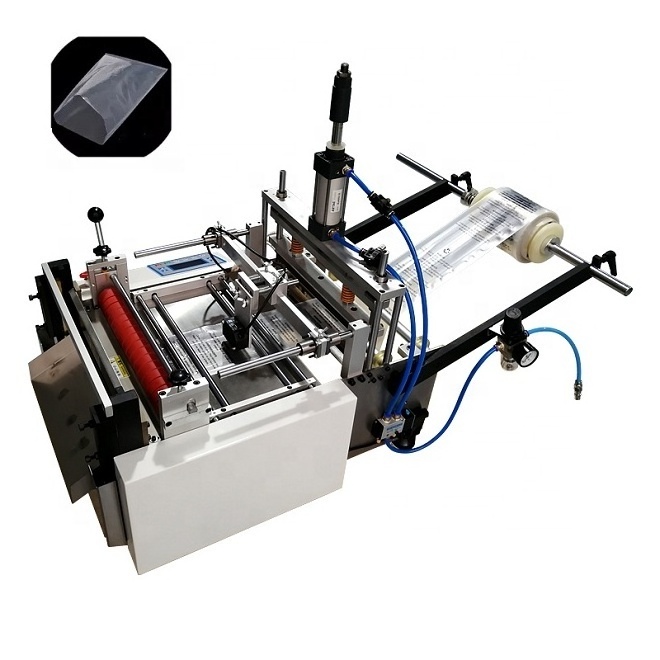 small mini pp plastic film polybag polythene bag sheet roll cutting and sealing plastic shopping bag making machine automatic