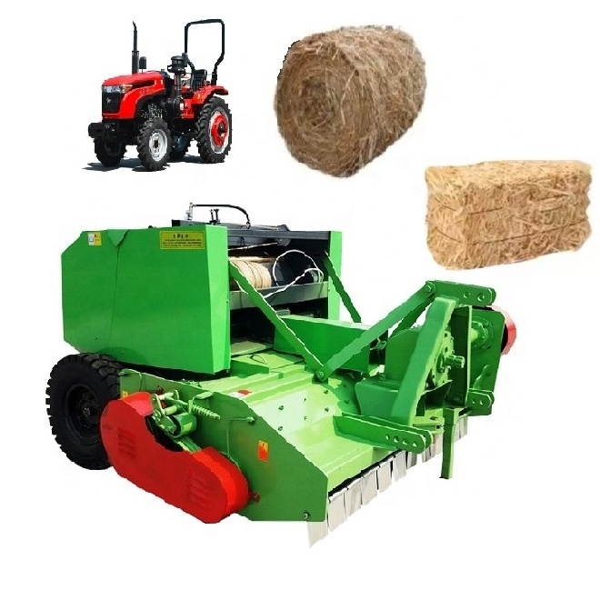 alfalfa corn stalk silage square round hay rice straw grass baler cutting bundle machine for tractor mounted pto mini harvester