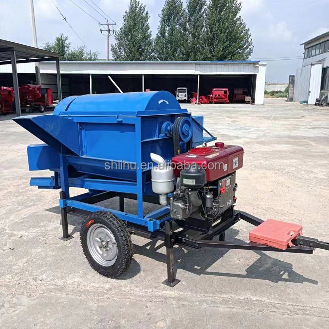 Diesel Engine mini Rice Paddy Thresher Threshing Machine Grain quinoa Wheat Peeling Machine Shell Removing Machine automatic