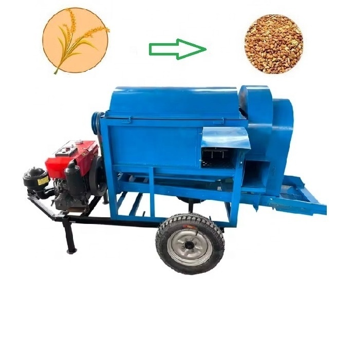 Diesel Engine mini Rice Paddy Thresher Threshing Machine Grain quinoa Wheat Peeling Machine Shell Removing Machine automatic