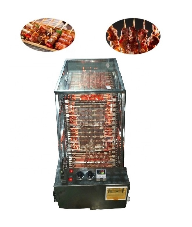 electric gas rotating skewer grill machine automatic barbecue bbq grill kebab satay skewer and grilling machine automatic