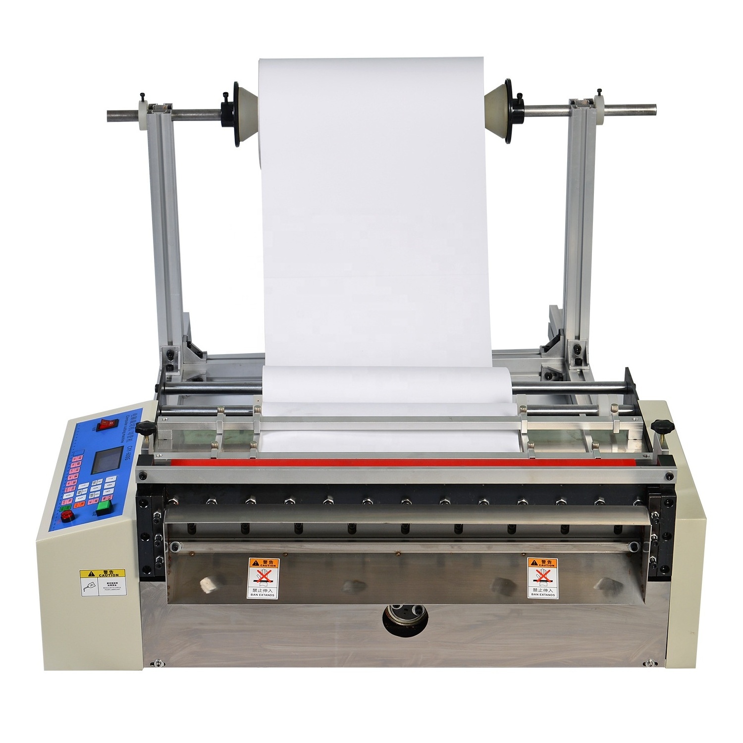 automatic thermal Paper PET PVC BOPP tape faux leather Plastic Film Non Woven Fabric eva slitting Roll to Sheet Cutting Machine